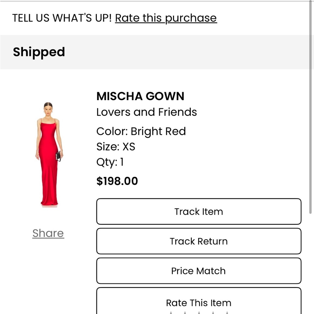 Lovers + Friends Bright Red Strapless Gown